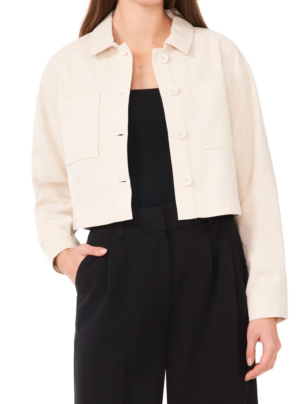 Halogen Patch Pocket Cropped Jacket